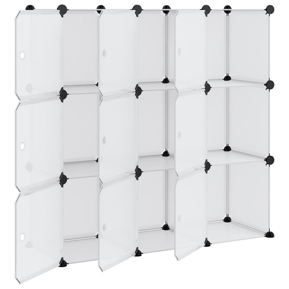 VIDAXL Cubes de rangement 9 pcs avec portes Transparent PP