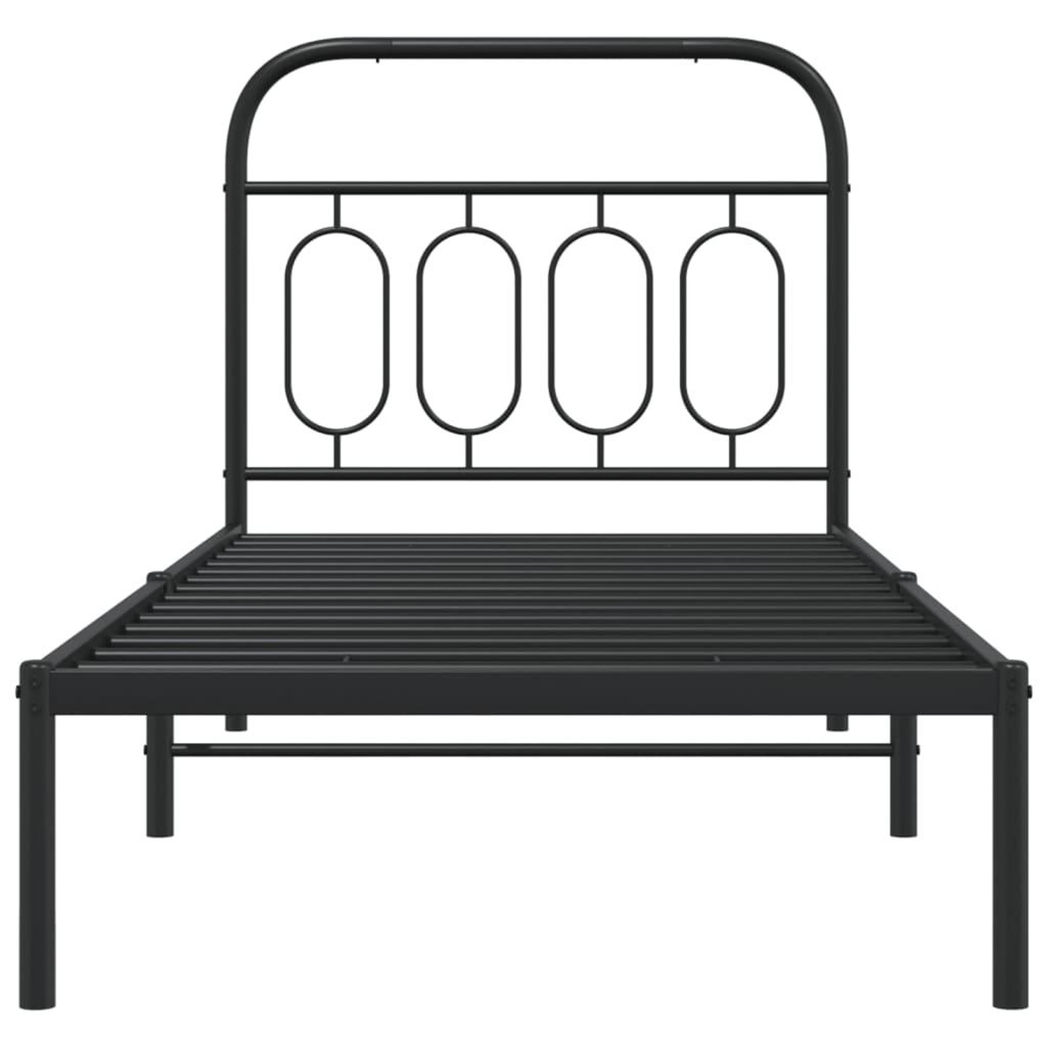 Voir la diapositive 4 : VIDAXL Cadre de lit metal sans matelas avec tete de lit noir 90x190 cm