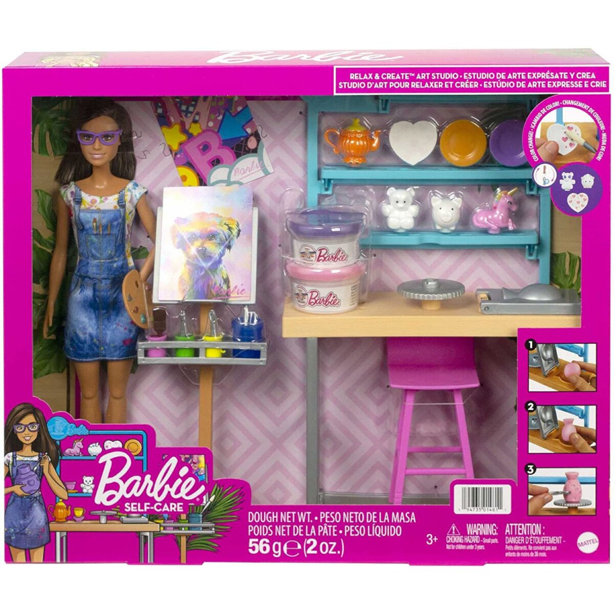 MATTEL Coffret poupée Barbie artistique + Accessoires pas cher