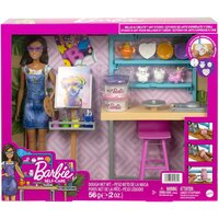 BARBIE Coffret salle de bain douche avec poupée, meubles et accessoires -  Barbie pas cher 
