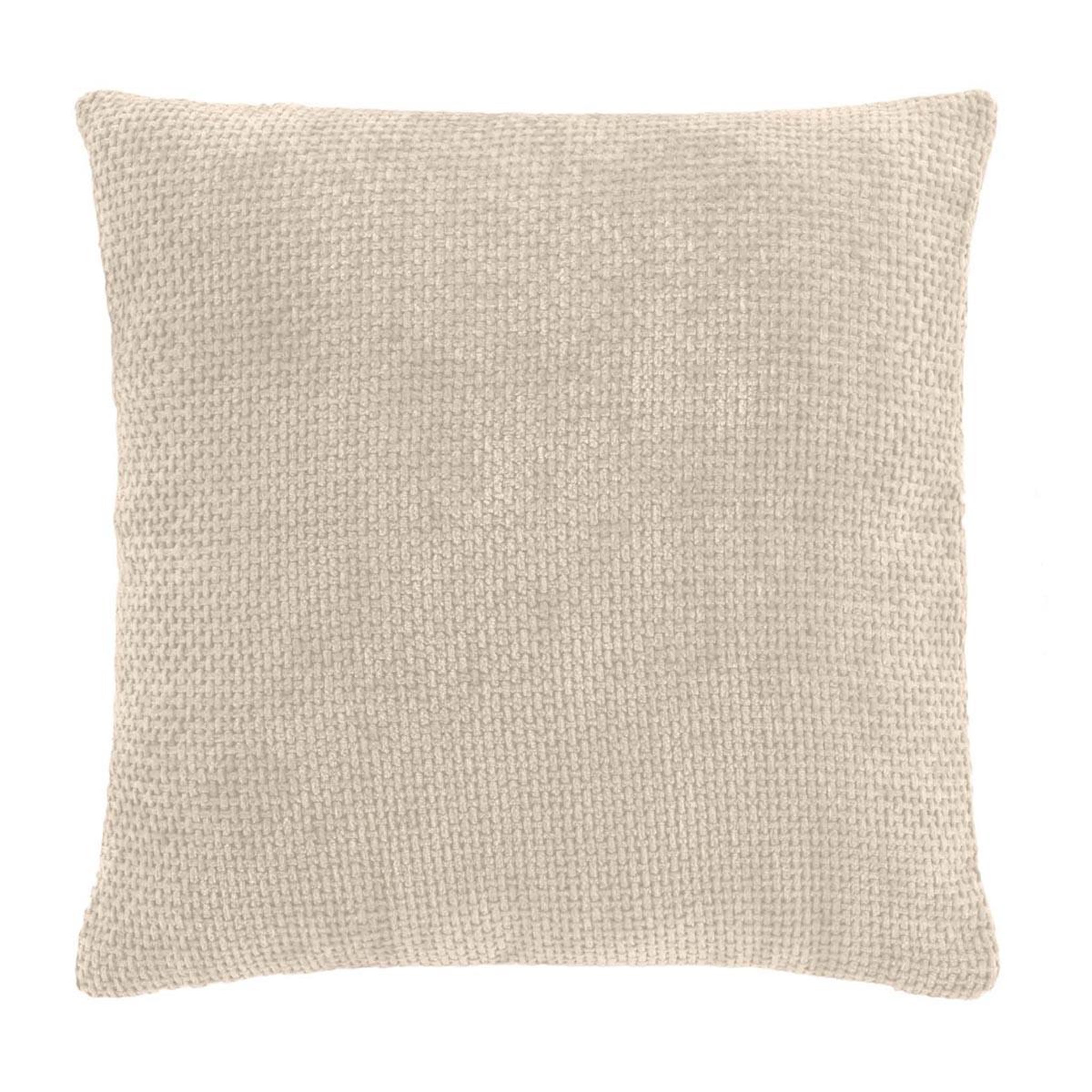 Douceur d'Intérieur Coussin déco en velours chenillé  leo  45x45cm naturel