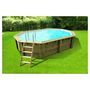 Voir la diapositive 3 : UBBINK Piscine hors sol bois octogonale- 355x550x120cm - Liner Bleu -OCEA