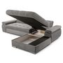 Voir la diapositive 4 : BEST MOBILIER Bianca - canapé d'angle droit 4 places convertible avec coffre en tissu texturé