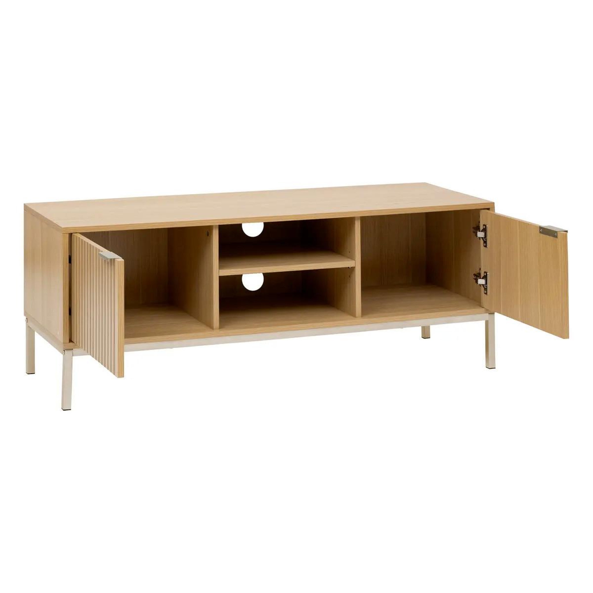 Voir la diapositive 2 : FIVE Meuble tv 2 portes  tasso  120cm naturel