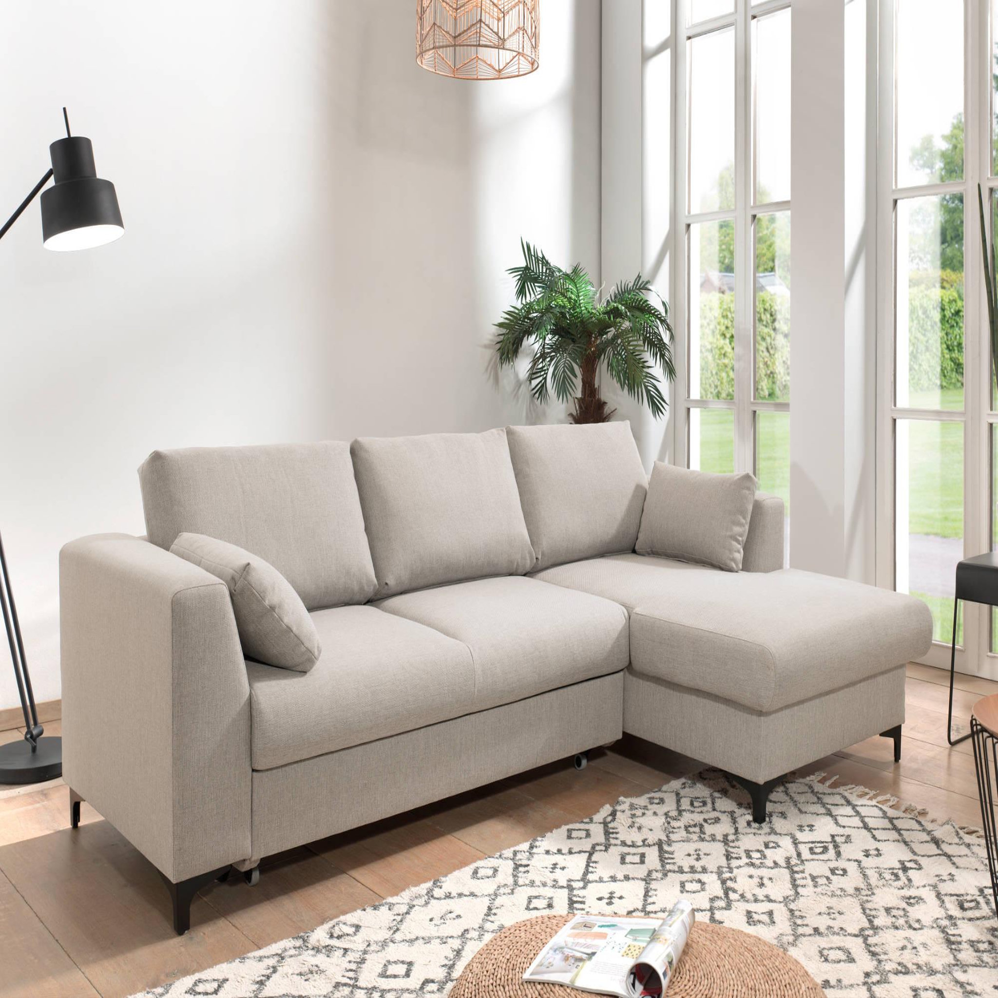 Voir la diapositive 1 : LISA DESIGN Tala - canapé d'angle droit - convertible avec coffre - 4 places - en tissu