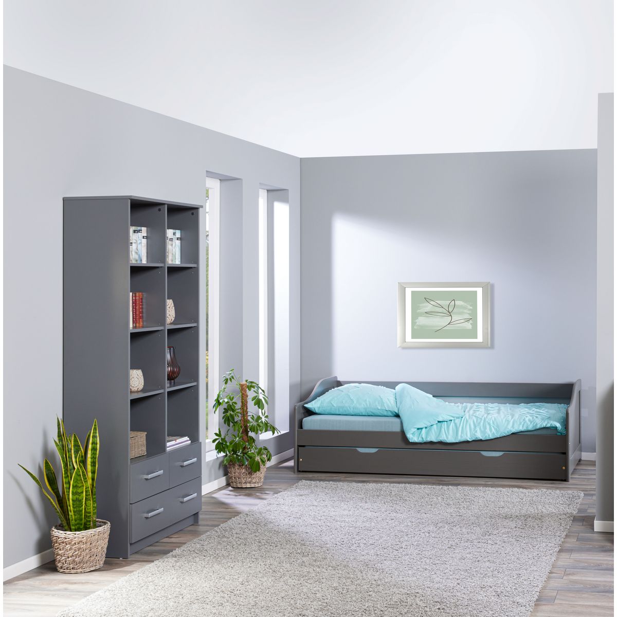 Lit banquette gigogne 2 couchages 90x200cm ANDREA