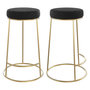 Voir la diapositive 1 : Rendez vous déco Lot de 2 tabourets pour îlot central 63 cm en velours noir-Kendal