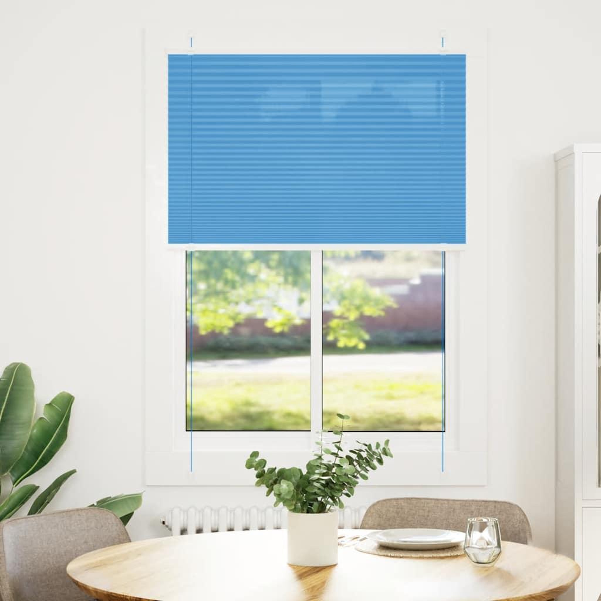 Voir la diapositive 2 : VIDAXL Store plisse bleu 100x100 cm largeur du tissu 99,4 cm polyester