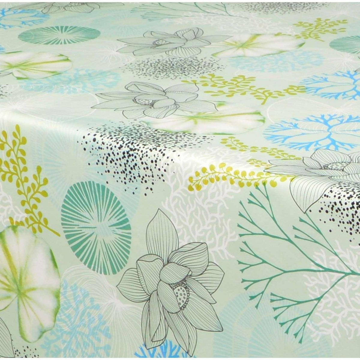 HABITABLE Nappe en toile cirée rectangulaire Notica - 140 x 250 cm - Vert