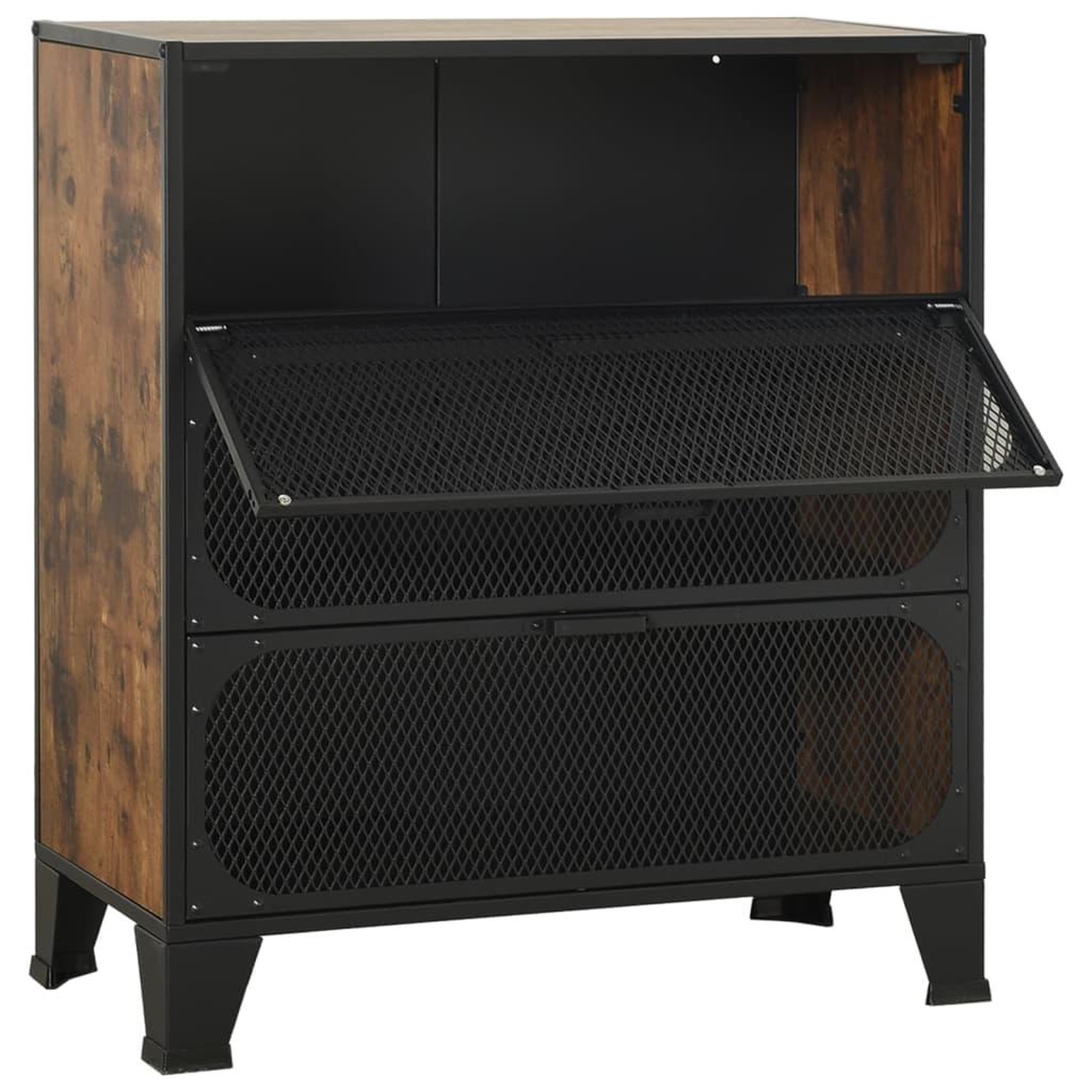Voir la diapositive 5 : VIDAXL Armoire de rangement Marron rustique 72x36x82 cm Metal et MDF