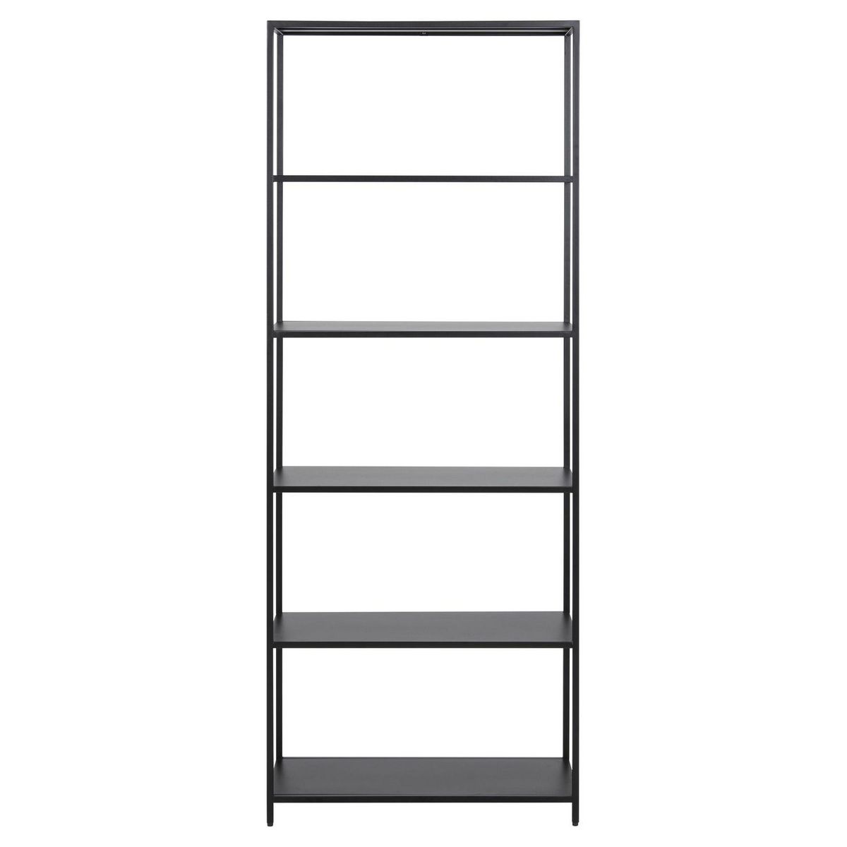 TOILINUX Bibliothèque 5 niveaux en Métal - H.185 cm - Noir