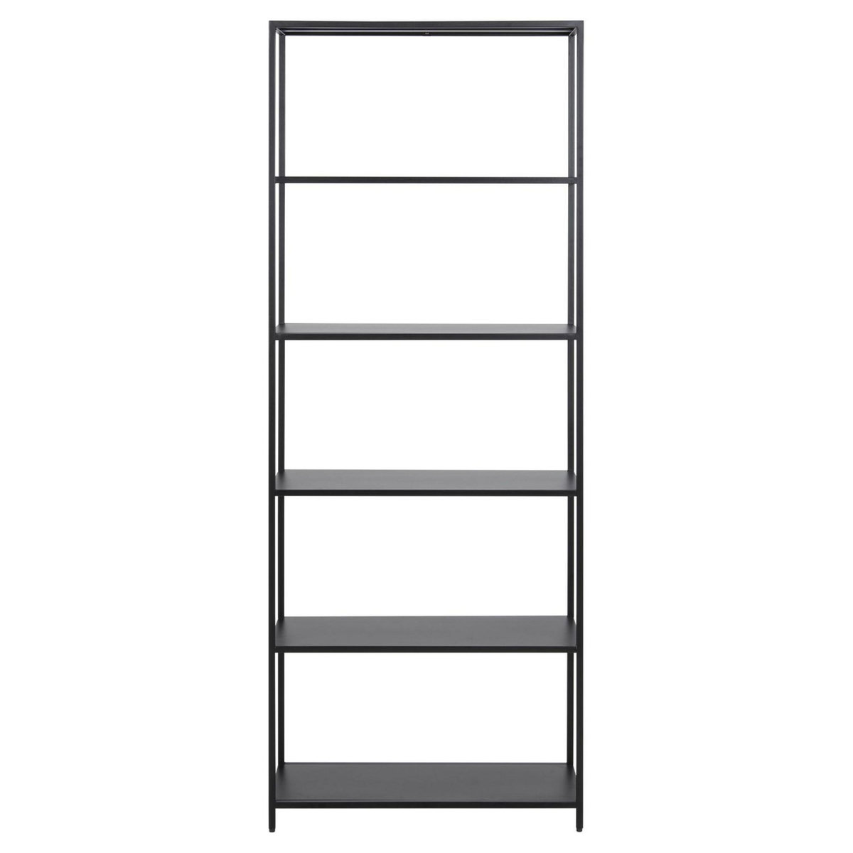 TOILINUX Bibliothèque 5 niveaux en Métal - H.185 cm - Noir