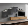 Voir la diapositive 1 : Paris Prix Meuble TV Mural Design  Switch X  330cm Gris & Naturel