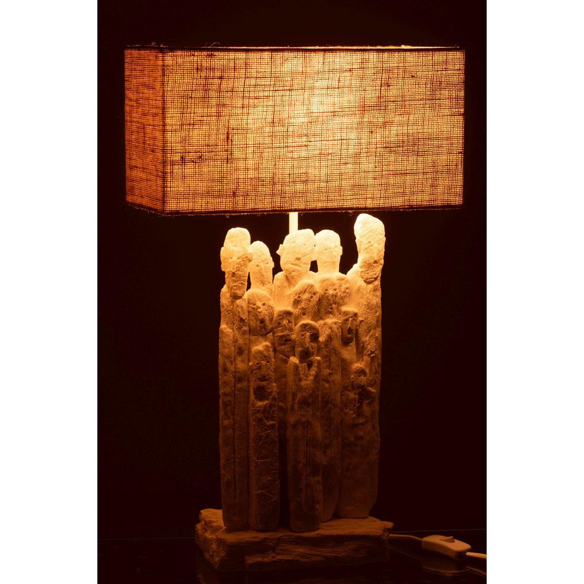 Voir la diapositive 3 : J-LINE Lampe à poser en résine  figurine  58cm blanc