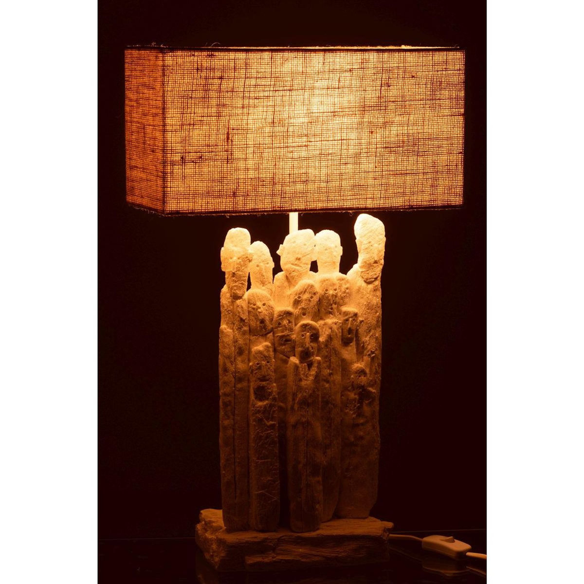 Paris Prix Lampe à Poser en Résine  Figurine  58cm Blanc