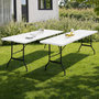 Voir la diapositive 2 : ID MARKET Lot de 2 tables pliantes portables 180 CM pour camping ou réception