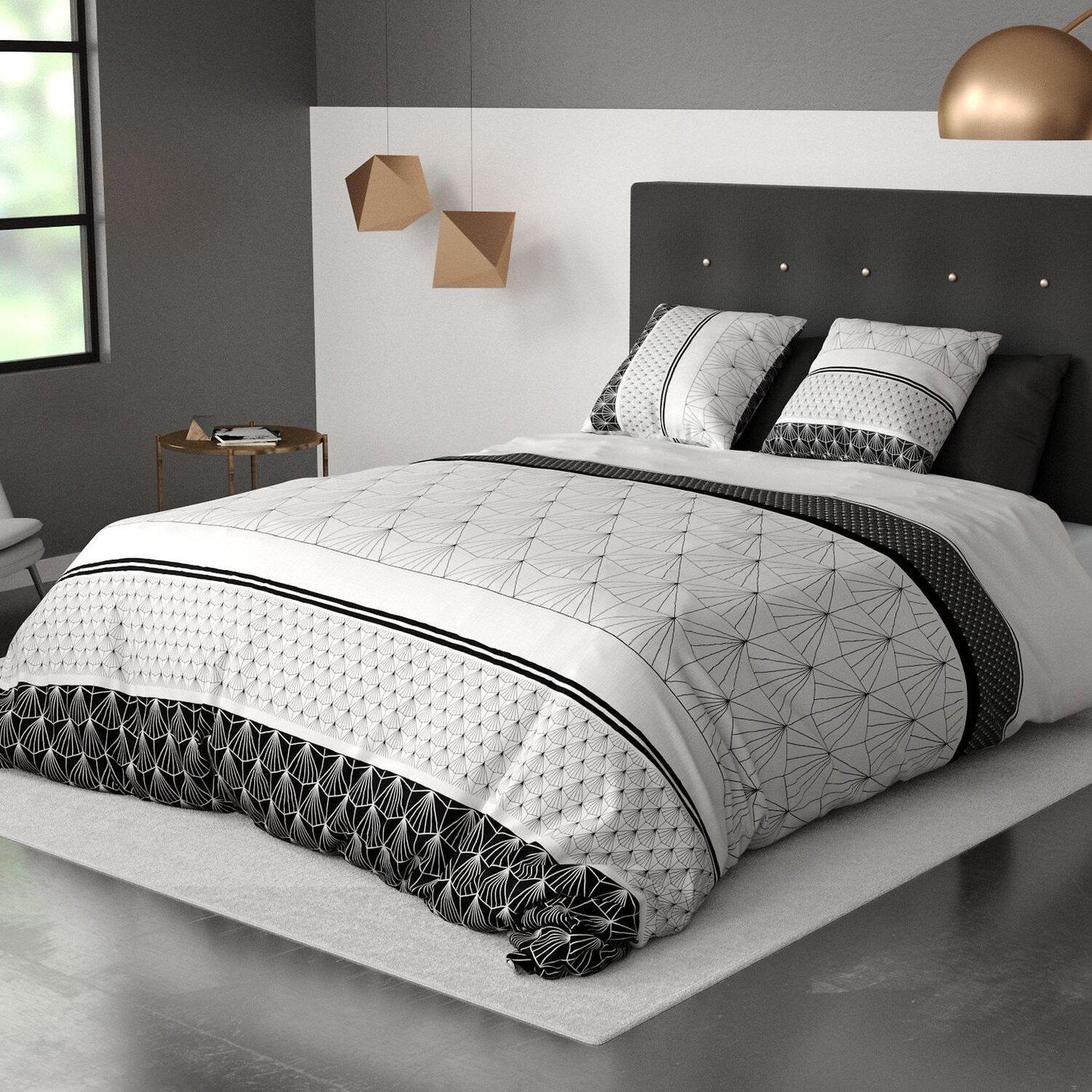 Voir la diapositive 5 : ATELIER DU COTON Parure De Couette 100%coton 57fils/cm2 - Casta