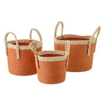Paris Prix Lot de 3 Paniers de Rangement  Issac  29cm Orange