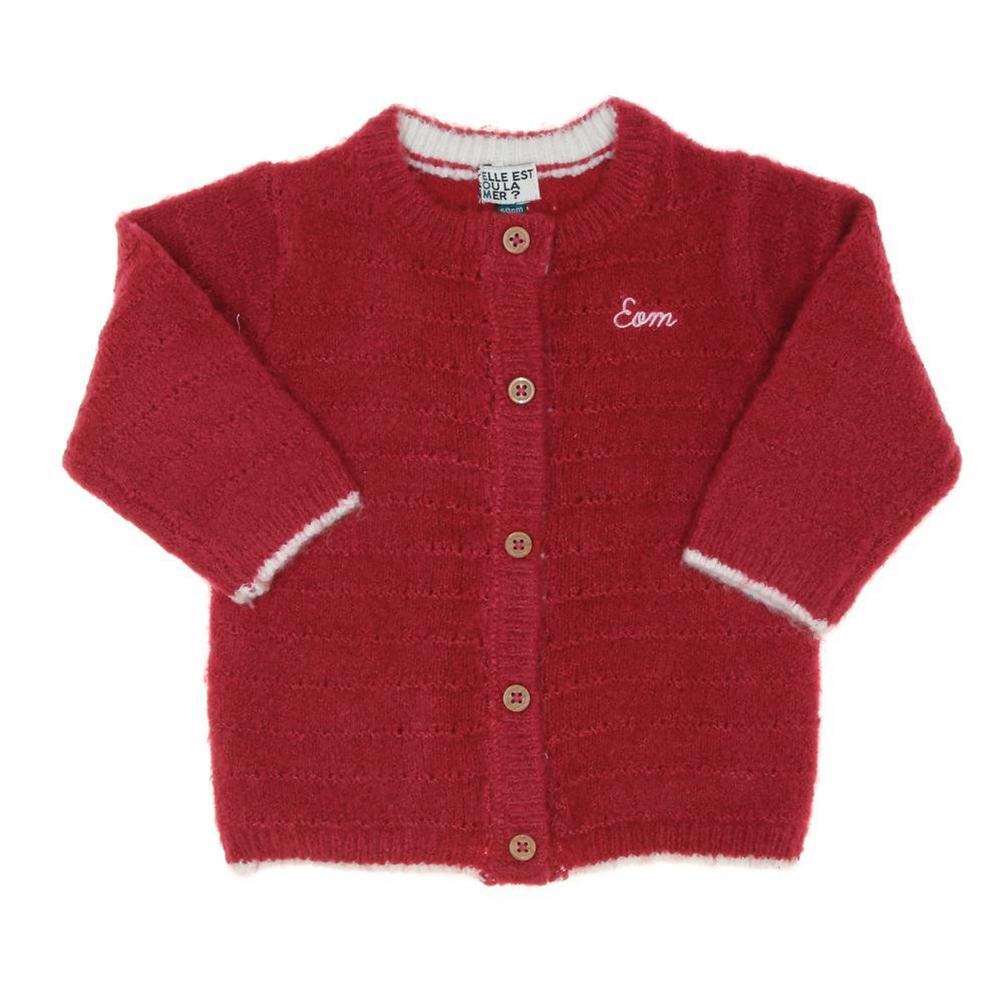 Voir la diapositive 1 : ELLE EST OU LA MER Gilet Rose Framboise Fille EOM Chardi