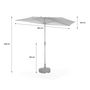 Voir la diapositive 6 : SWEEEK Parasol de balcon Ø250cm  – CALVI – Demi-parasol droit, mât central en aluminium avec manivelle d'ouverture