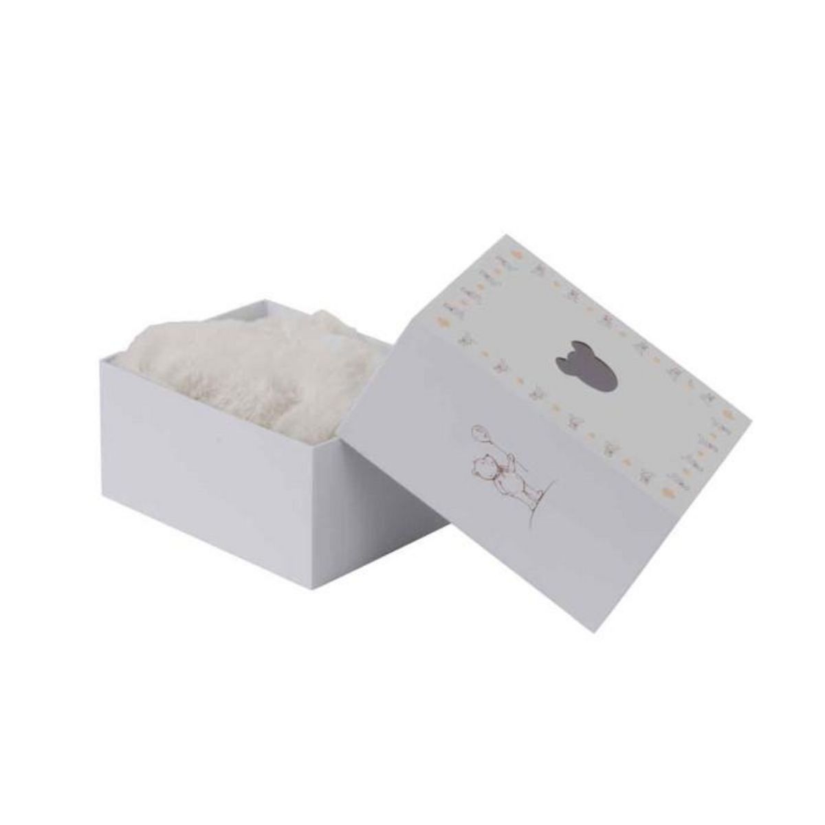 Paris Prix Tapis Déco Enfant  Tête d'Ours  60cm Blanc