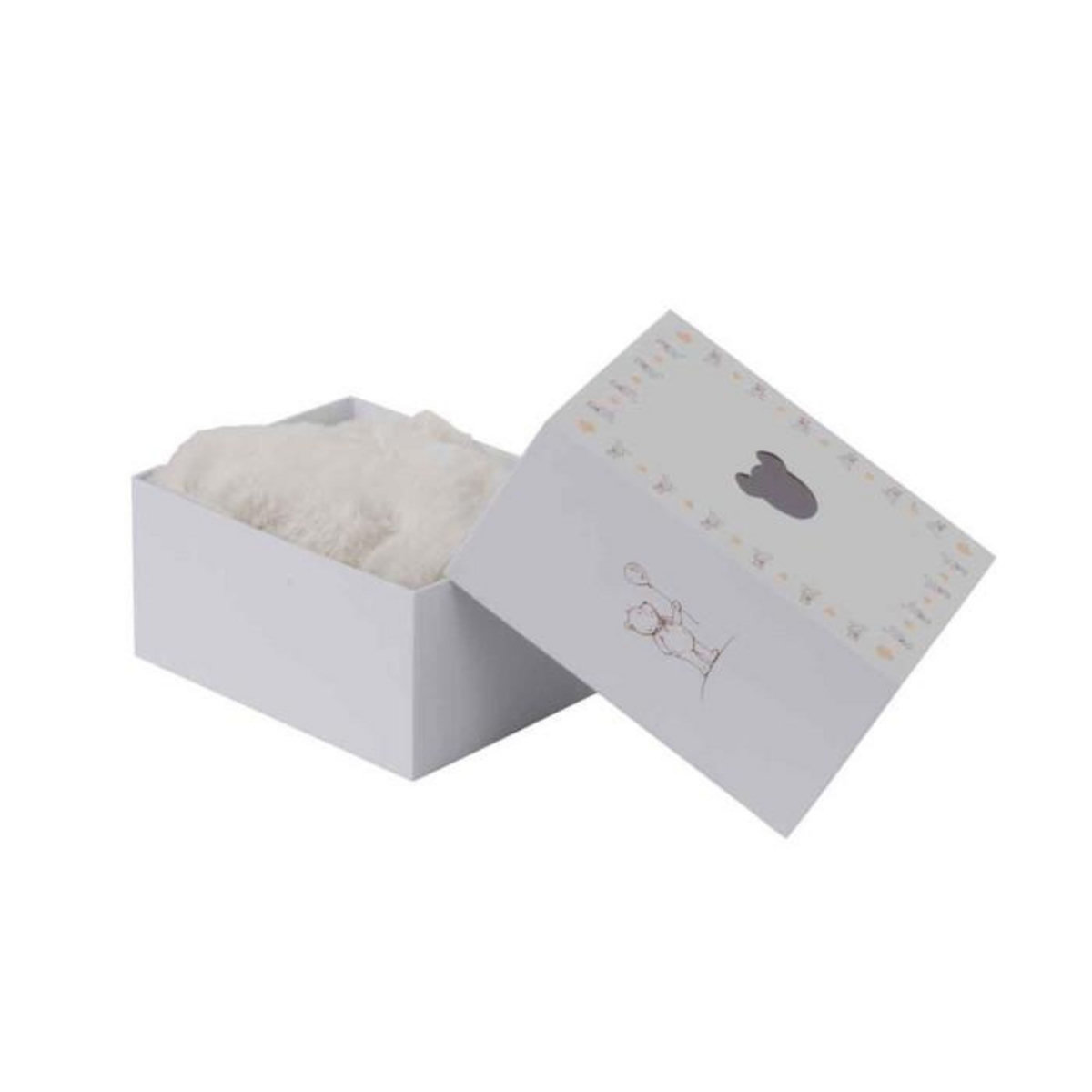 Paris Prix Tapis Déco Enfant  Tête d'Ours  60cm Blanc