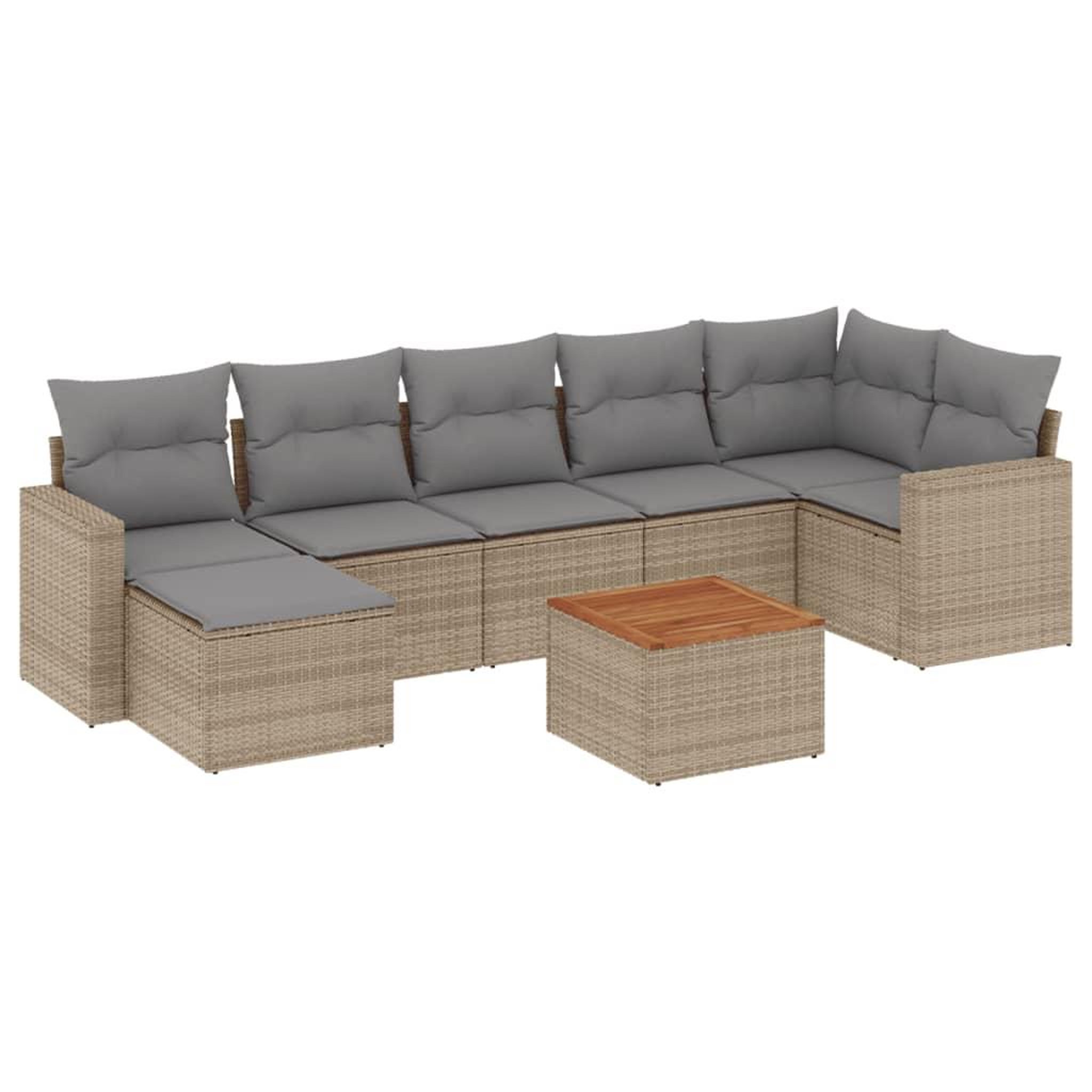 Voir la diapositive 2 : VIDAXL Salon de jardin avec coussins 8 pcs beige resine tressee