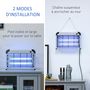 Voir la diapositive 4 : OUTSUNNY Outsunny Lampe UV anti-insectes anti moustique tue mouche électrique destructeur d'insectes 20 W gris