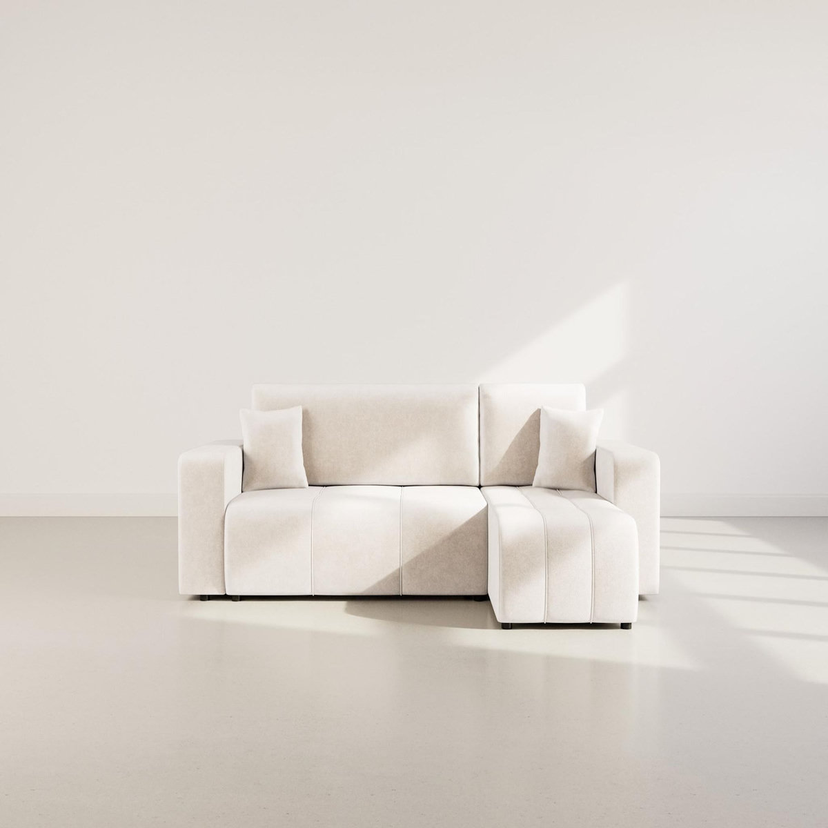 BEST MOBILIER Nicole - canapé d'angle réversible 4 places convertible avec coffre en tissu