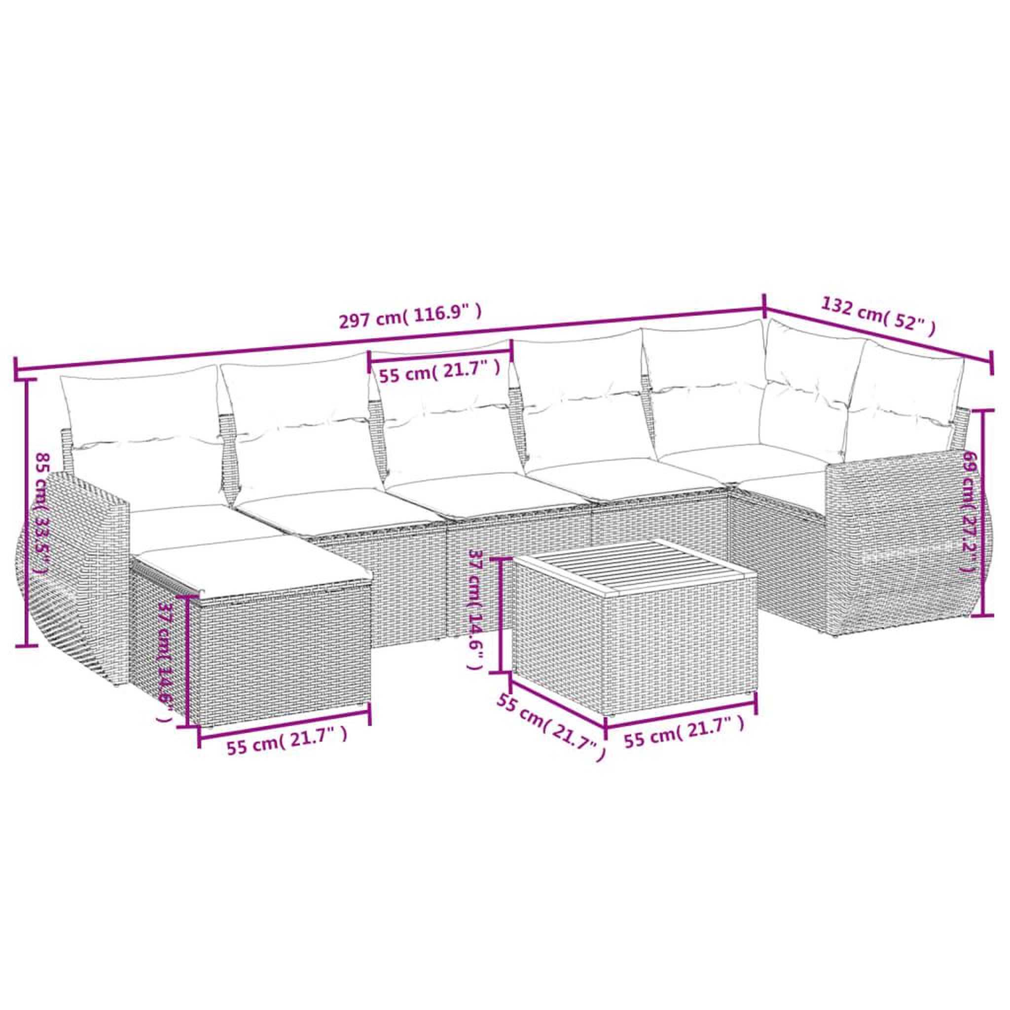 Voir la diapositive 6 : VIDAXL Salon de jardin 8 pcs avec coussins noir resine tressee