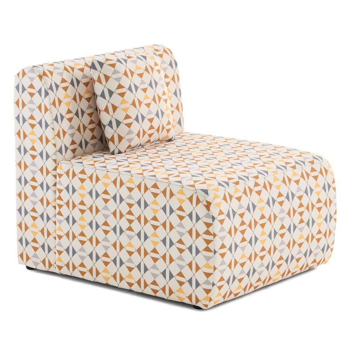 LISA DESIGN Ikare - module d'assise sans accoudoirs motif graphique en tissu
