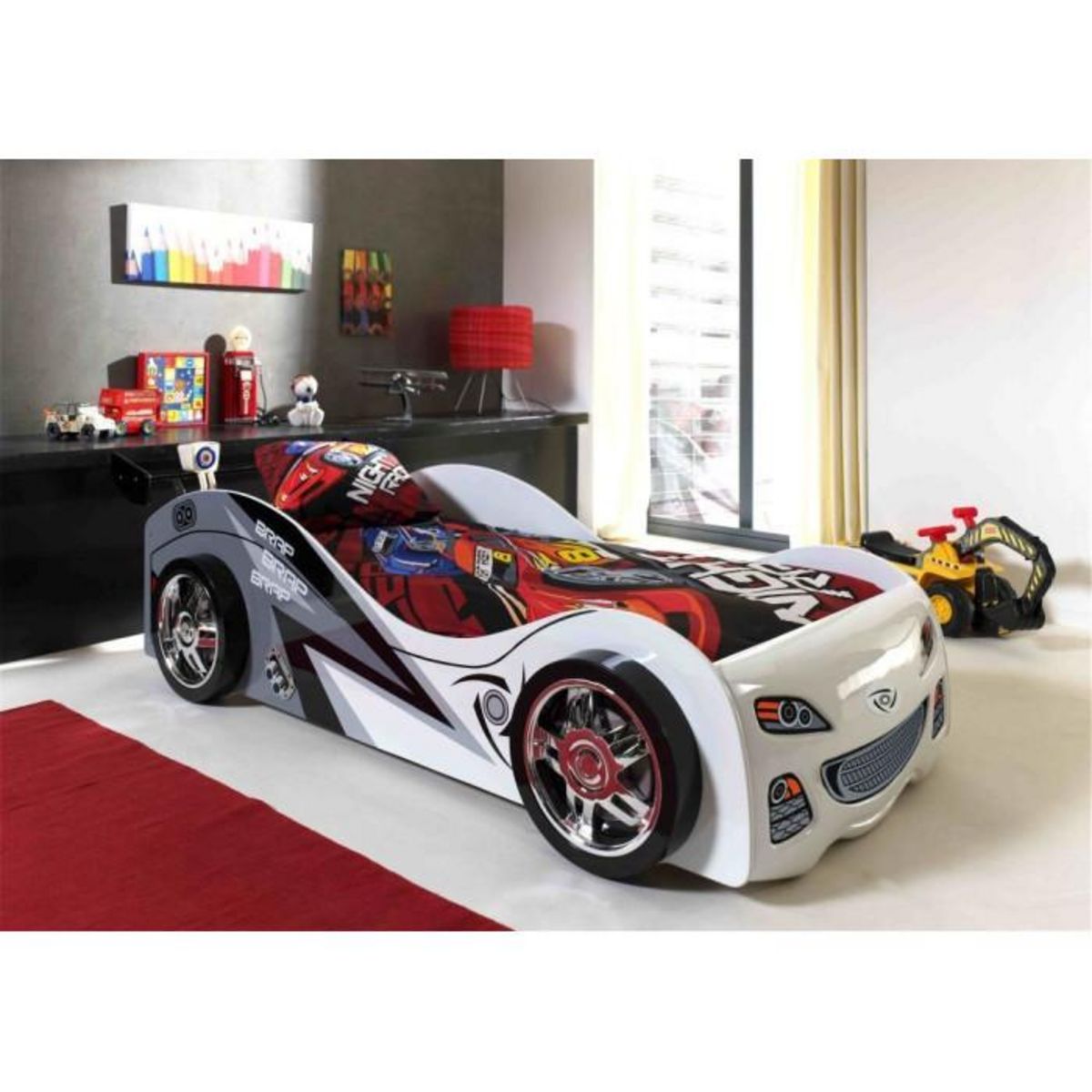 Paris Prix Pack - Lit Enfant & Matelas  Brap  90x200cm Blanc