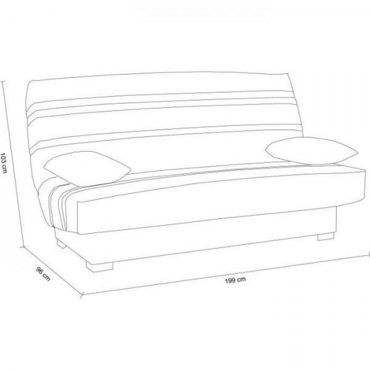MARKET24 Banquette clic clac 3 places - Matelas 17 cm - Tissu gris anthracite - L199 x P96 x H103 cm - CHLoe