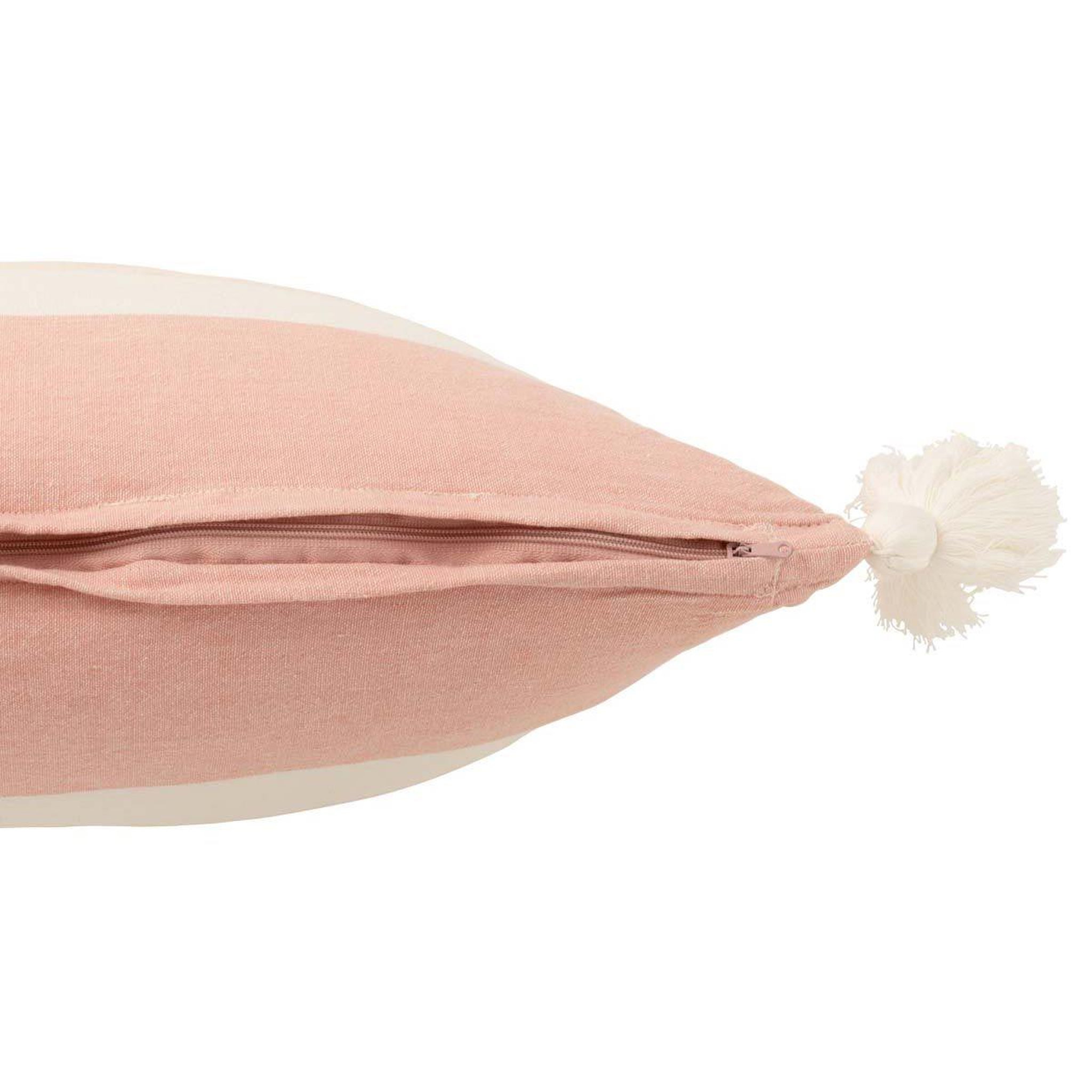 Voir la diapositive 2 : J-LINE Coussin déco  mik  50x50cm blanc & rose