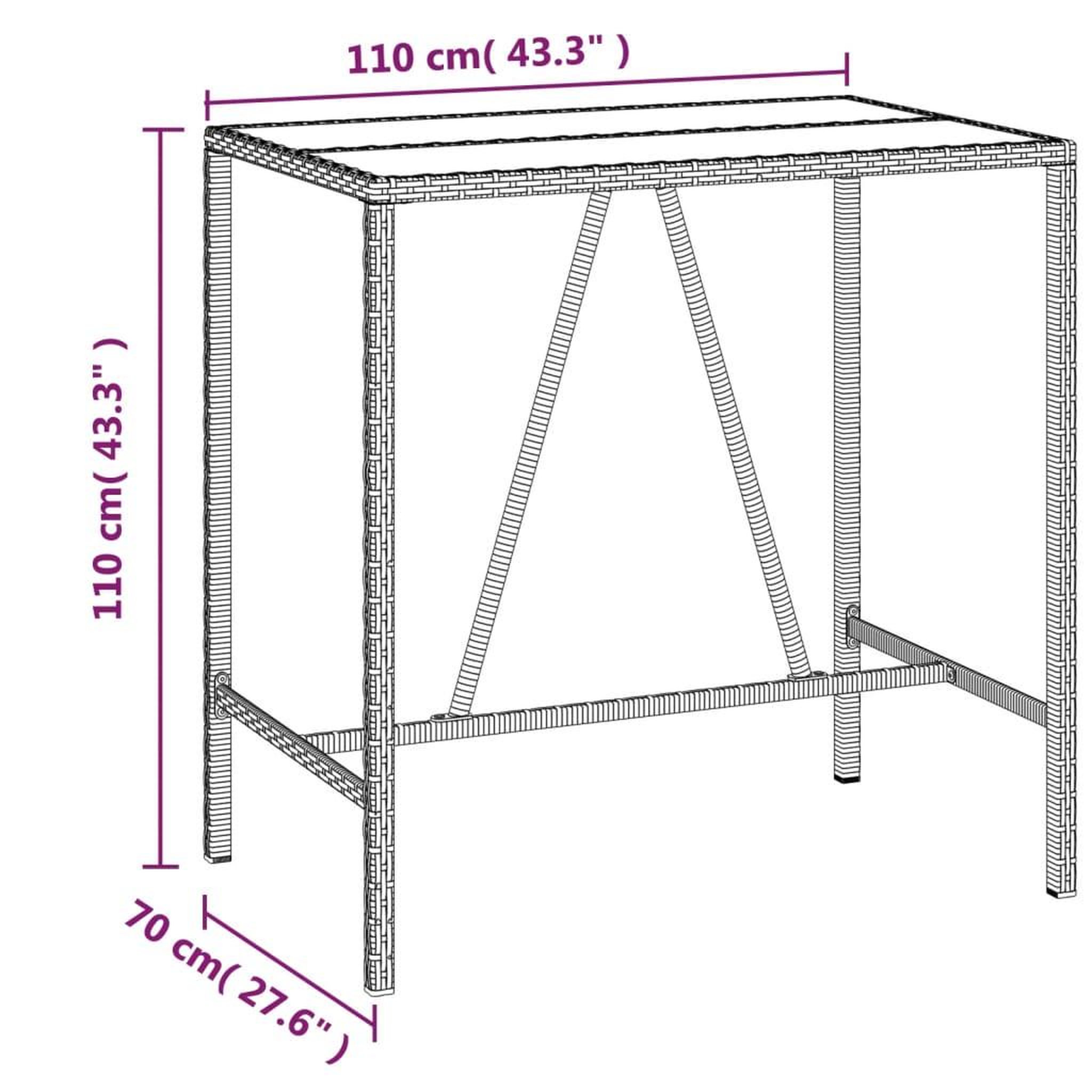 Voir la diapositive 6 : VIDAXL Ensemble de bar de jardin 5 pcs avec coussins gris poly rotin