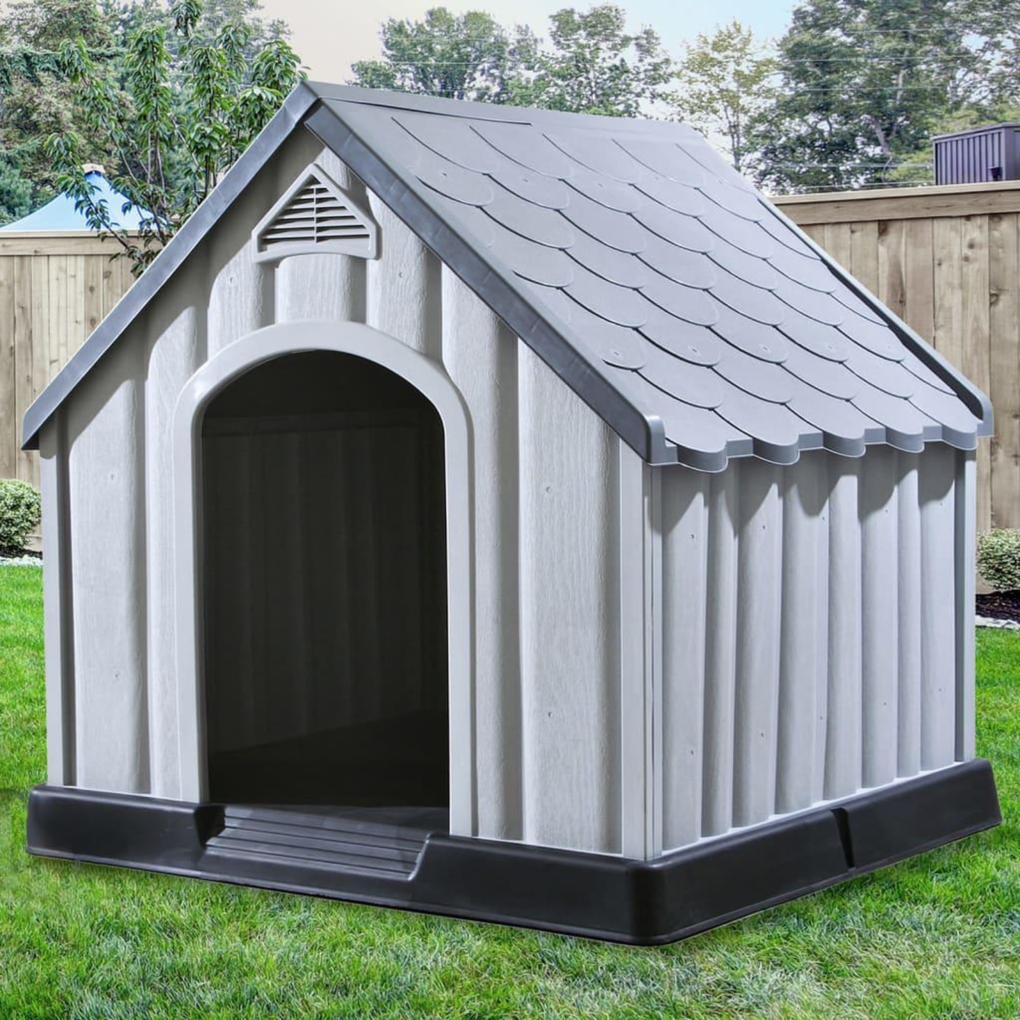Voir la diapositive 3 : VIDAXL Niche pour chiens Gris 92x87x91 cm Plastique