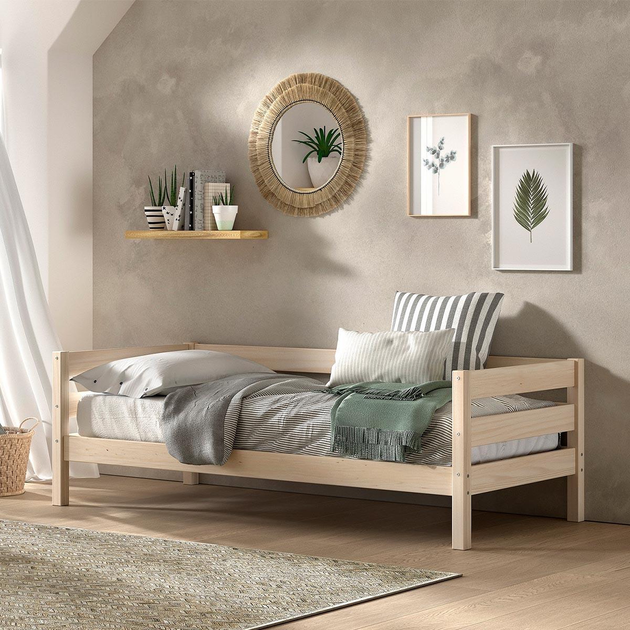 Voir la diapositive 3 : Paris Prix Lit capitaine enfant  margrit  90x200cm naturel