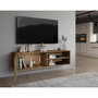 Voir la diapositive 2 : BEST MOBILIER Portmore - meuble tv suspendu - effet bois - 2 niches et 1 porte - 150 cm