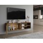 Voir la diapositive 2 : BEST MOBILIER Portmore - meuble tv suspendu - effet bois - 2 niches et 1 porte - 150 cm
