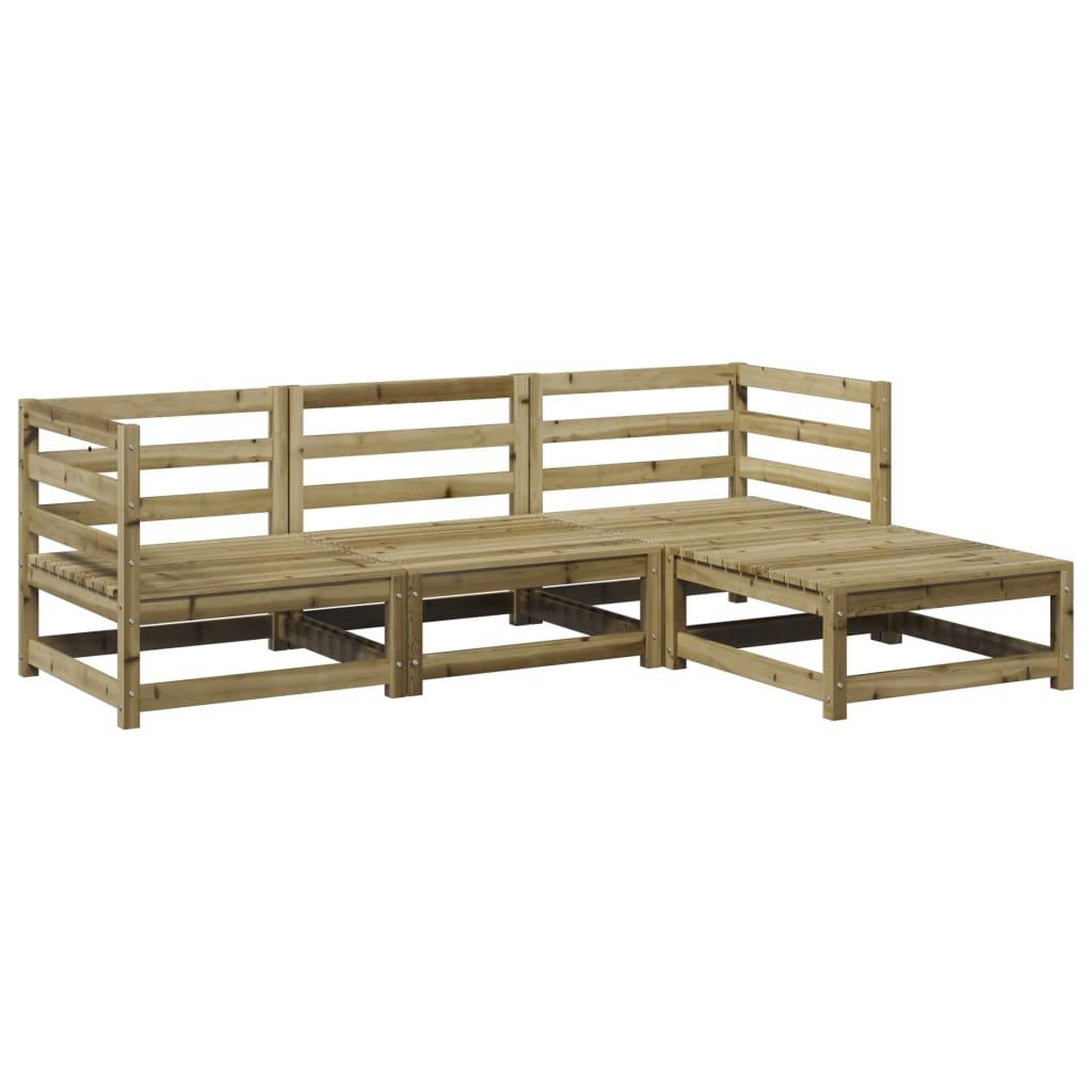 Voir la diapositive 2 : VIDAXL Salon de jardin 4 pcs bois de pin impregne
