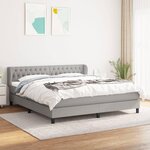 VIDAXL Sommier a lattes de lit avec matelas Gris clair 180x200cm Tissu