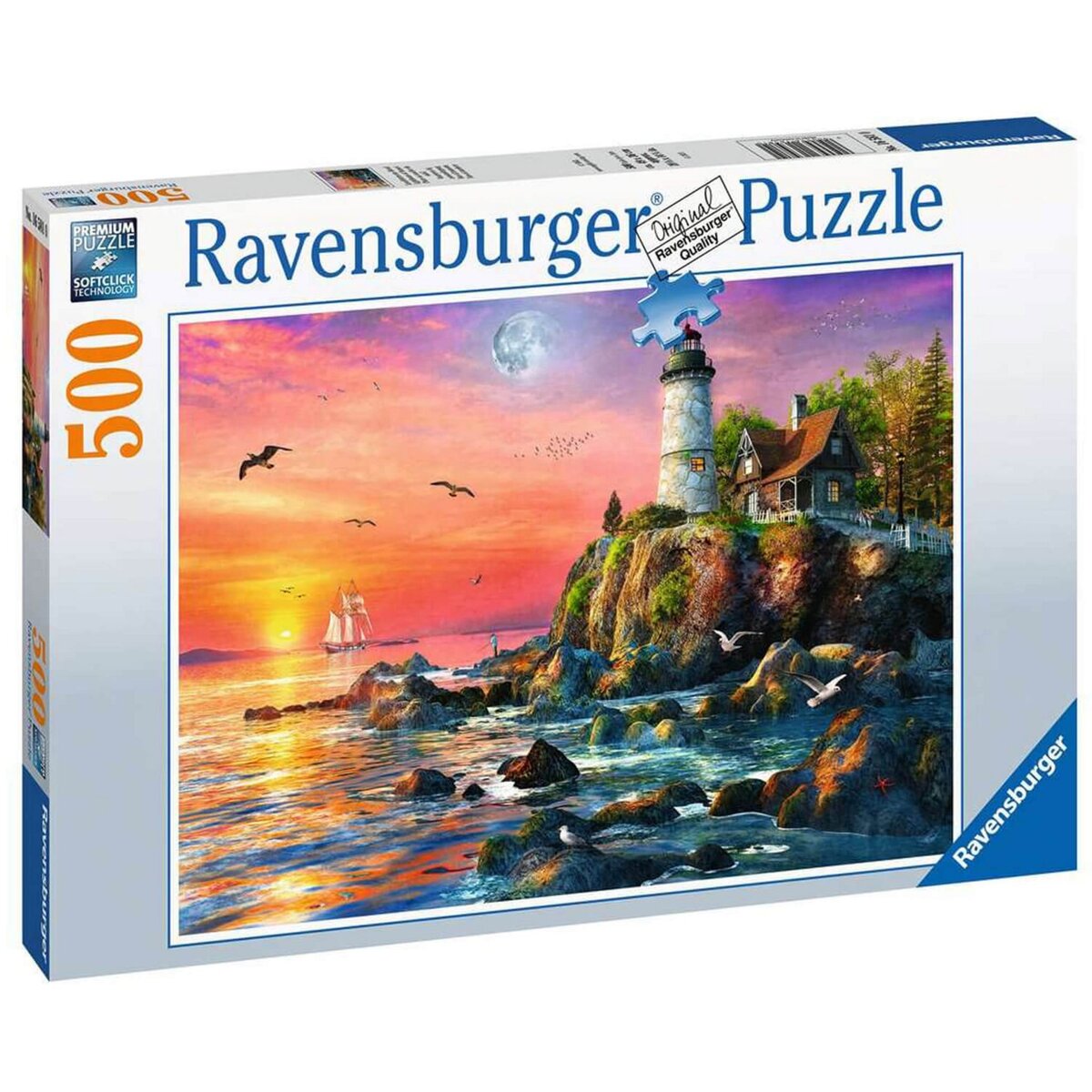 RAVENSBURGER Puzzle 500 pièces : Phare au coucher de soleil