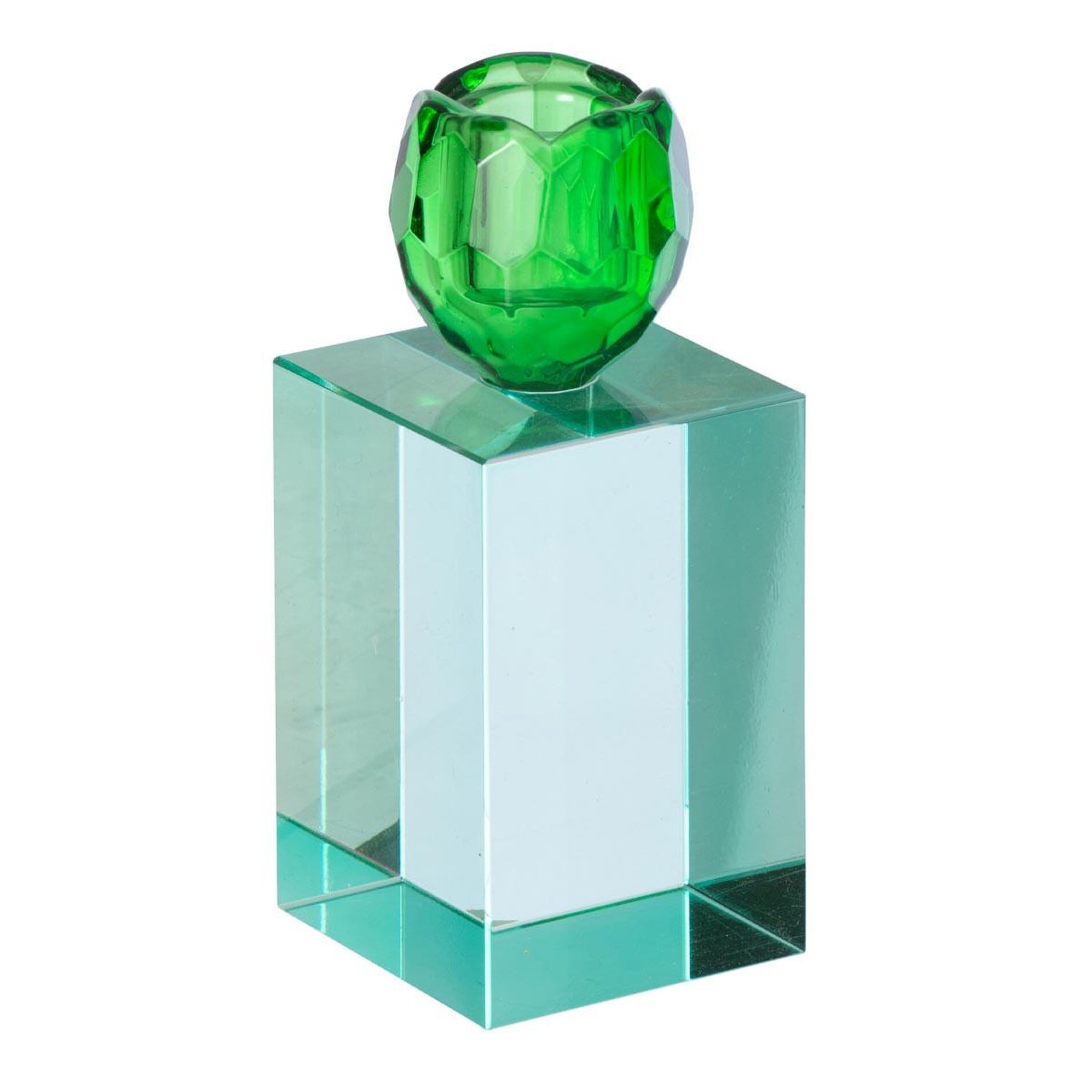 J-LINE Chandelier design en verre  taillé  13cm vert