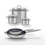 ELO Lot 2 Poêles 24/32cm & 3 Faitouts 16/20/26cm Elo Profi Therm Platinum