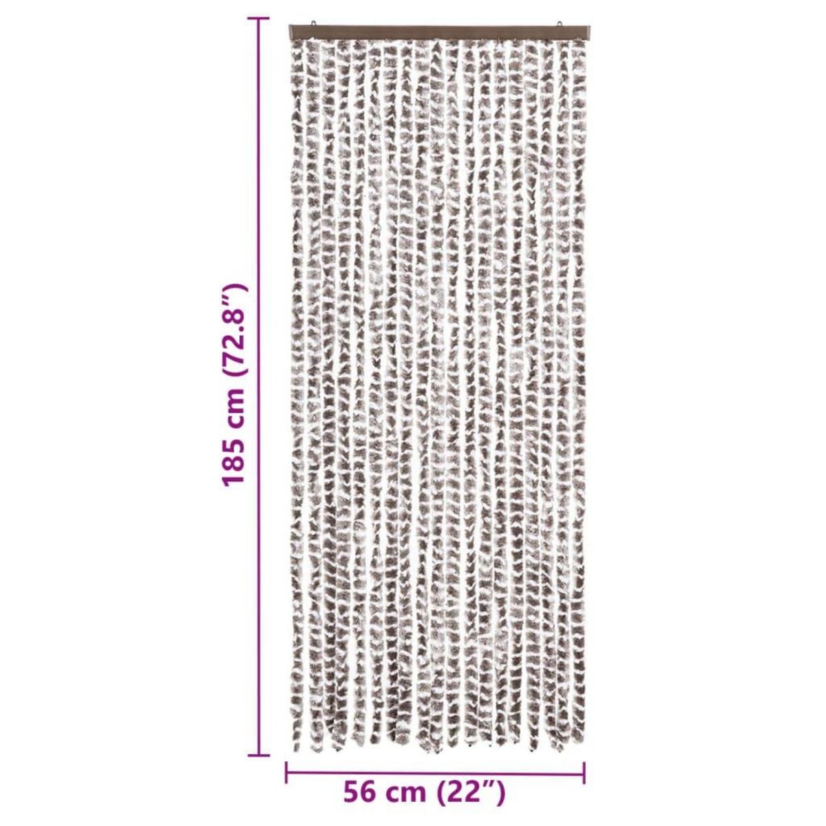 VIDAXL Moustiquaire Taupe et blanc 56x185 cm Chenille