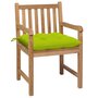Voir la diapositive 2 : VIDAXL Chaises de jardin lot de 2 avec coussins vert vif Teck massif