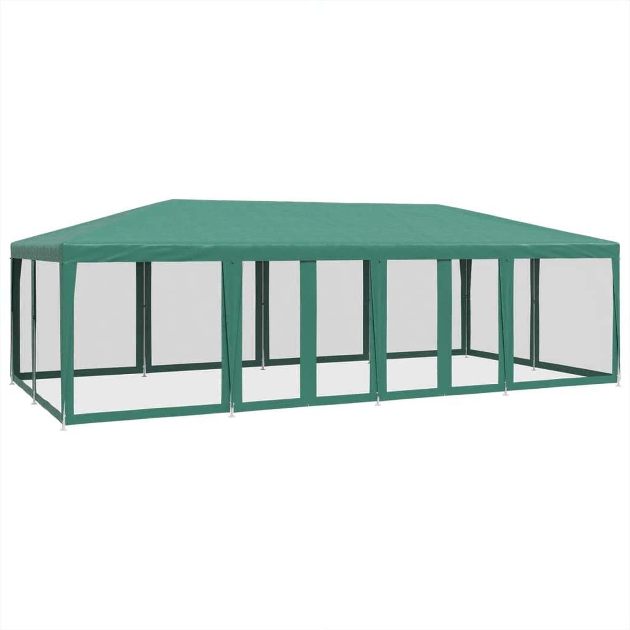 Voir la diapositive 2 : VIDAXL Tente de fete avec 12 parois laterales en maille vert 8x4m PEHD