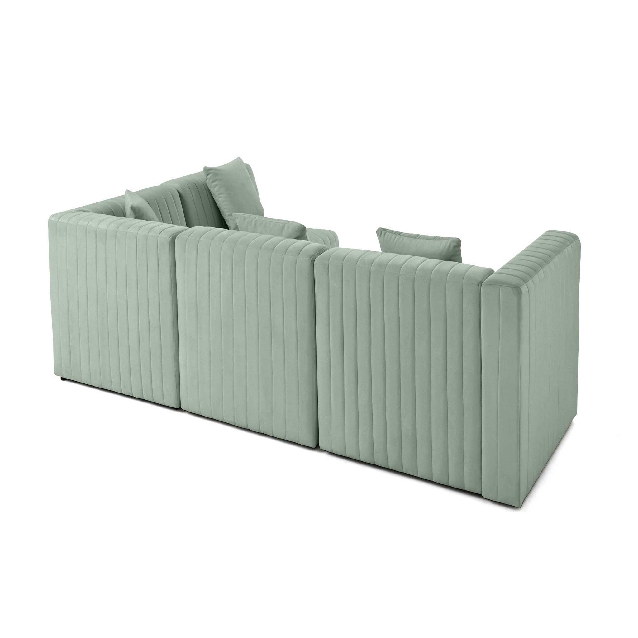 Voir la diapositive 4 : BEST MOBILIER Nova - canapé modulable d'angle droit - 5 places - en velours