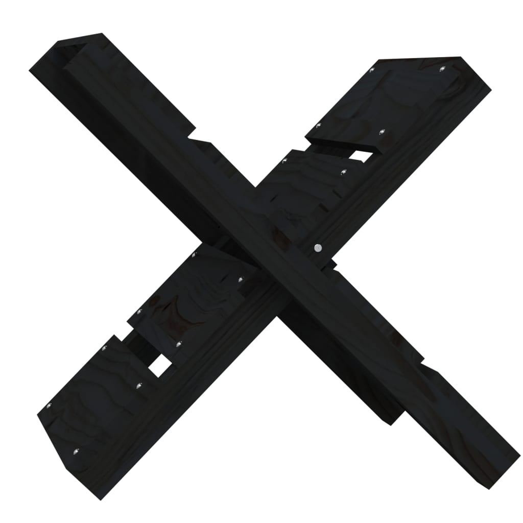 Voir la diapositive 2 : VIDAXL Porte-buches Noir 47x39,5x48 cm Bois massif de pin