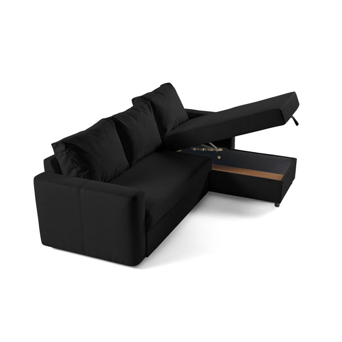 BEST MOBILIER Martha - canapé d'angle réversible 4 places - convertible avec coffre - en tissu